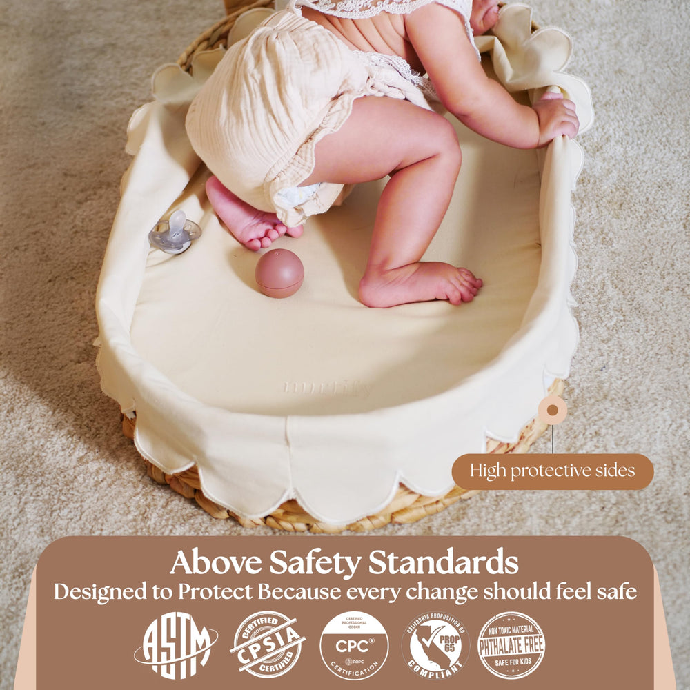 Nurtify changing basket features lab-tested materials for safe use and baby peace of mind