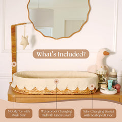 Nurtify linen cover provides soft, breathable comfort during diaper changes