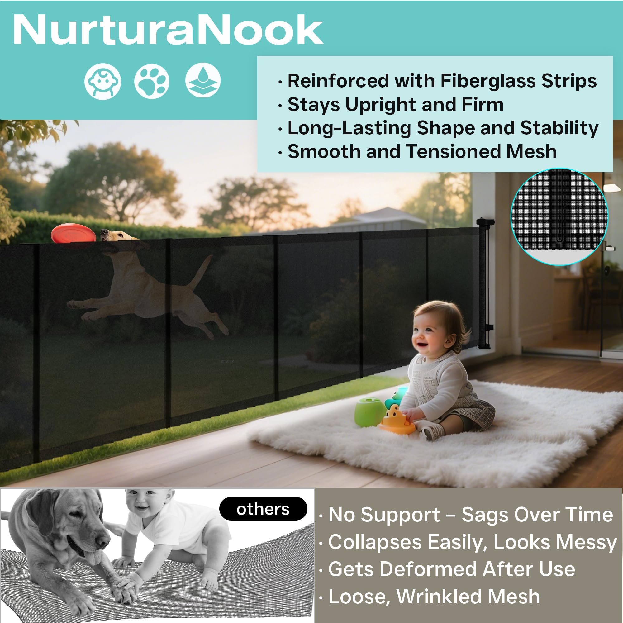NurturaNook safety lock anti-climb design helps prevent little escape artists.