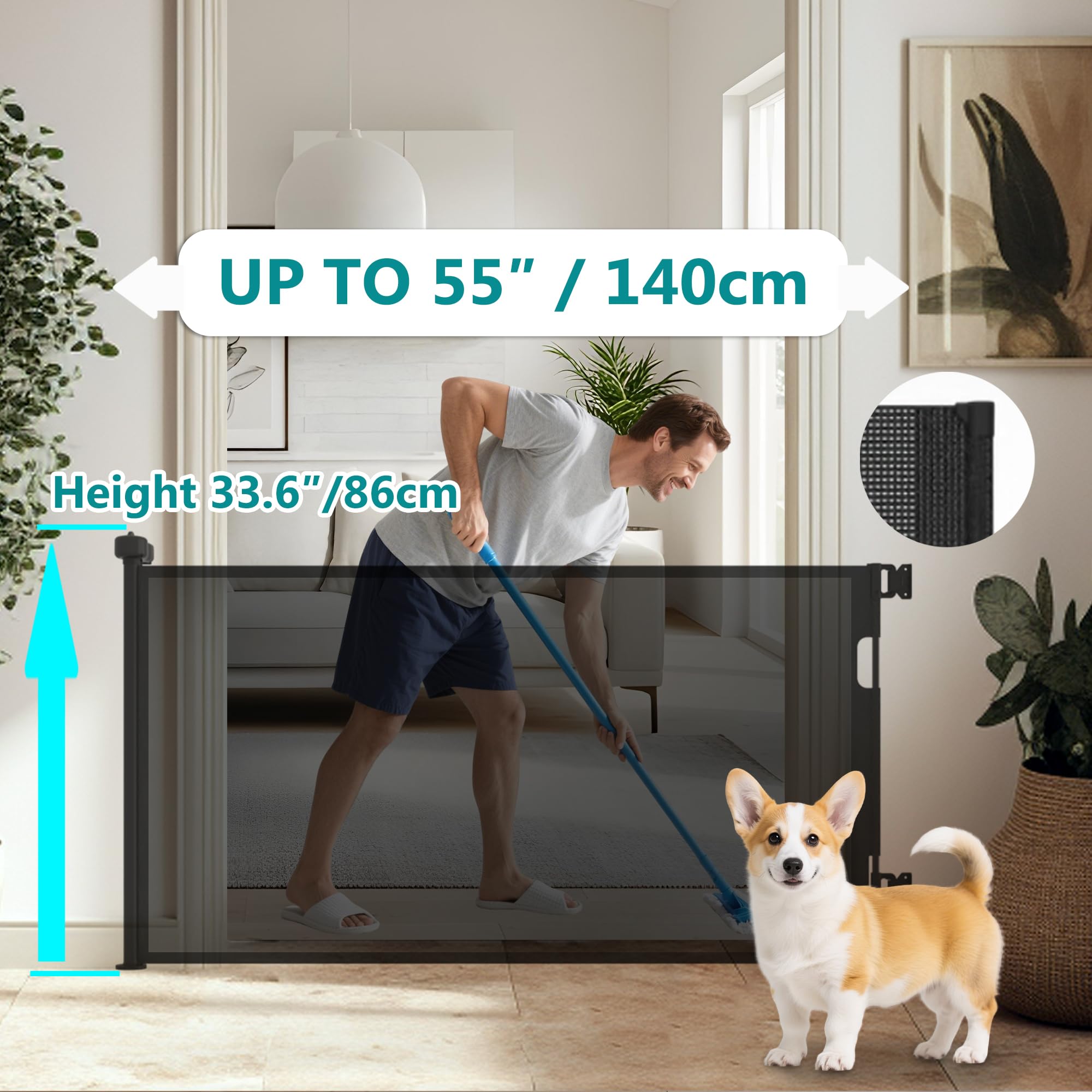NurturaNook one-hand operation gate enables easy access while holding a baby.