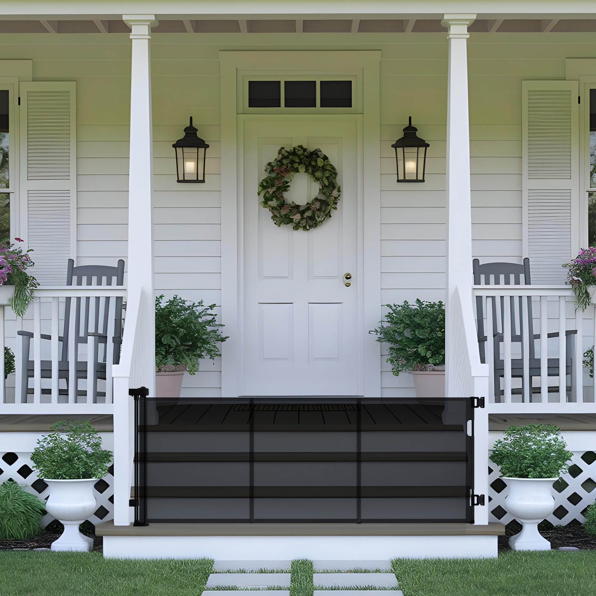 NurturaNook retractable gate wide opening shows versatile expansion for doorways and stairs.