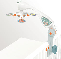 Nurture Smart crib mobile projector with rotating visuals for early development.