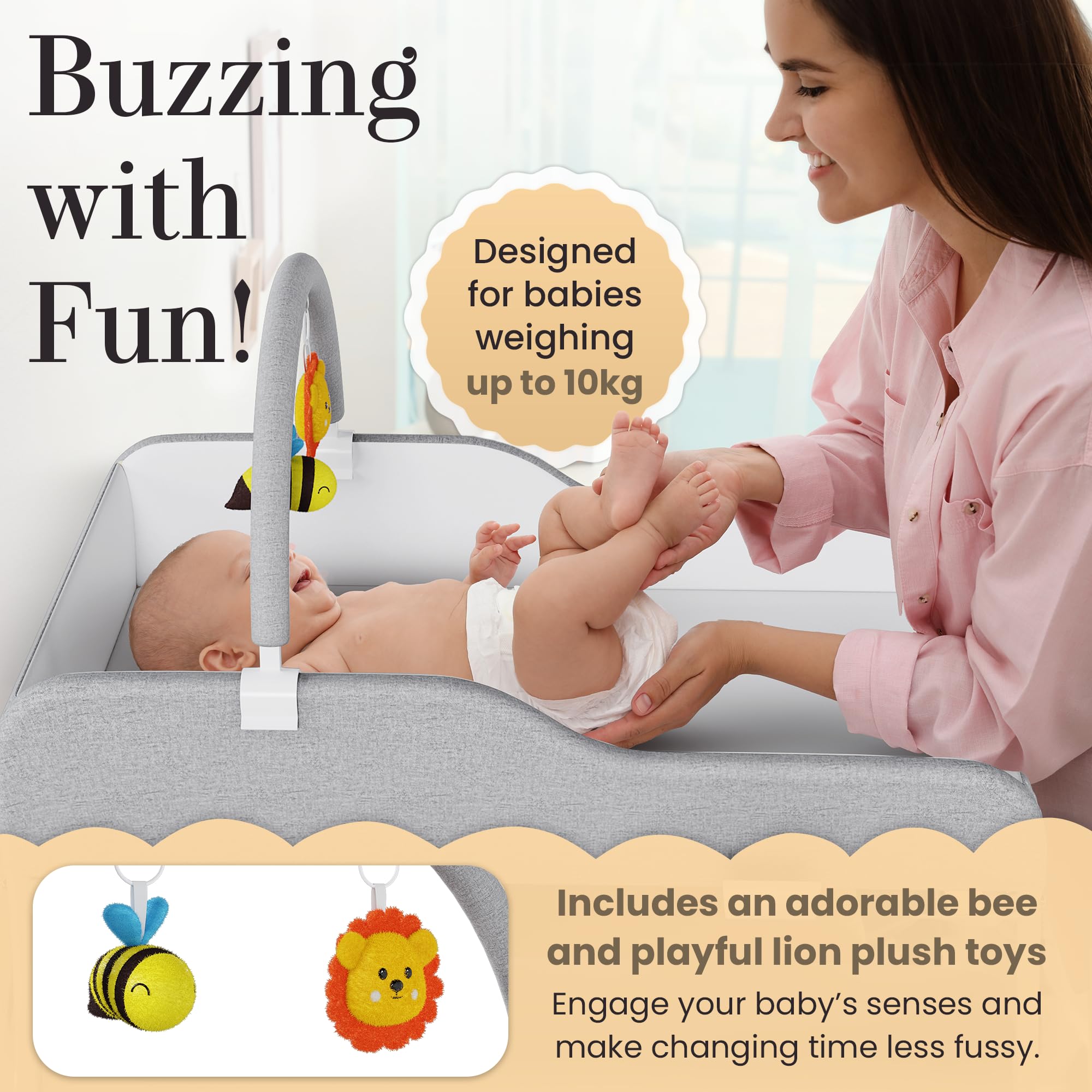 NurturePatch portable changing table in use illustrating quick diaper changes