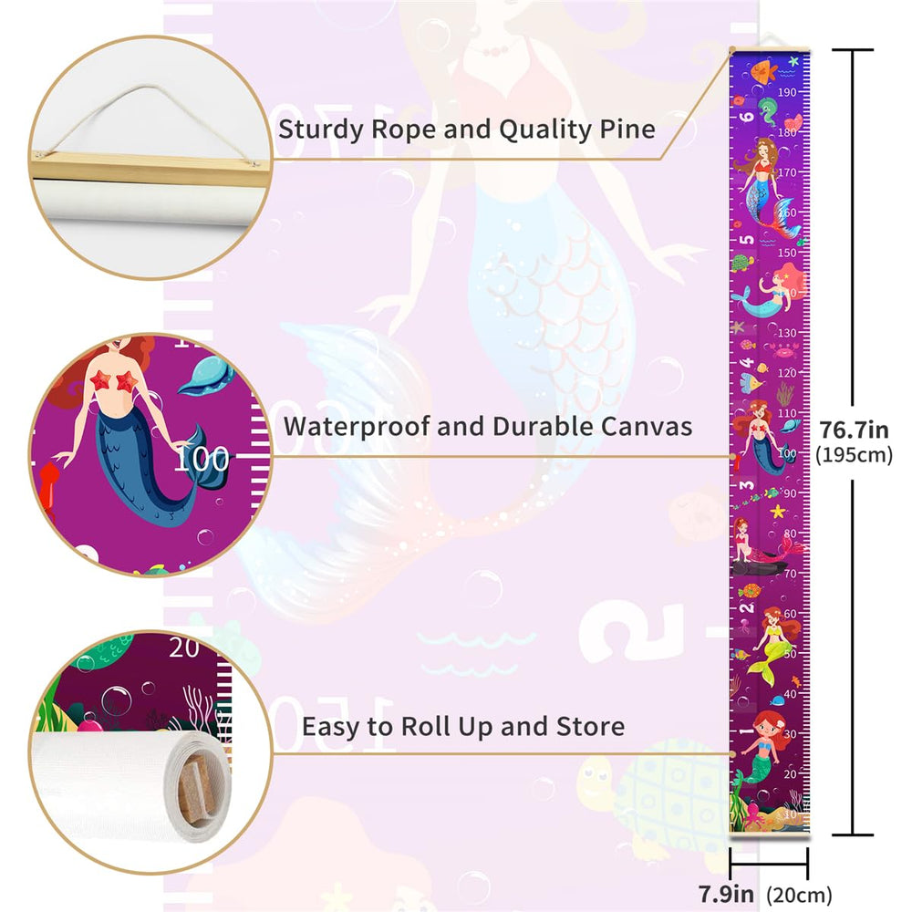Nustila two-scale height ruler assists tracking growth in cm and ft.