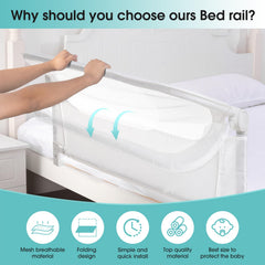 NUTIKAS bed rail guard adjustable height suits various mattress thicknesses.
