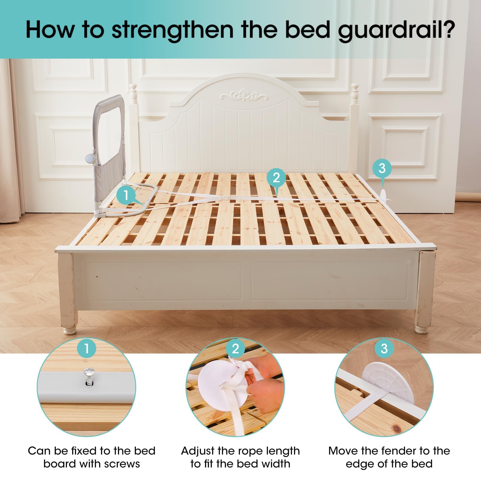 NUTIKAS mesh bed rails improve breathability and toddler comfort