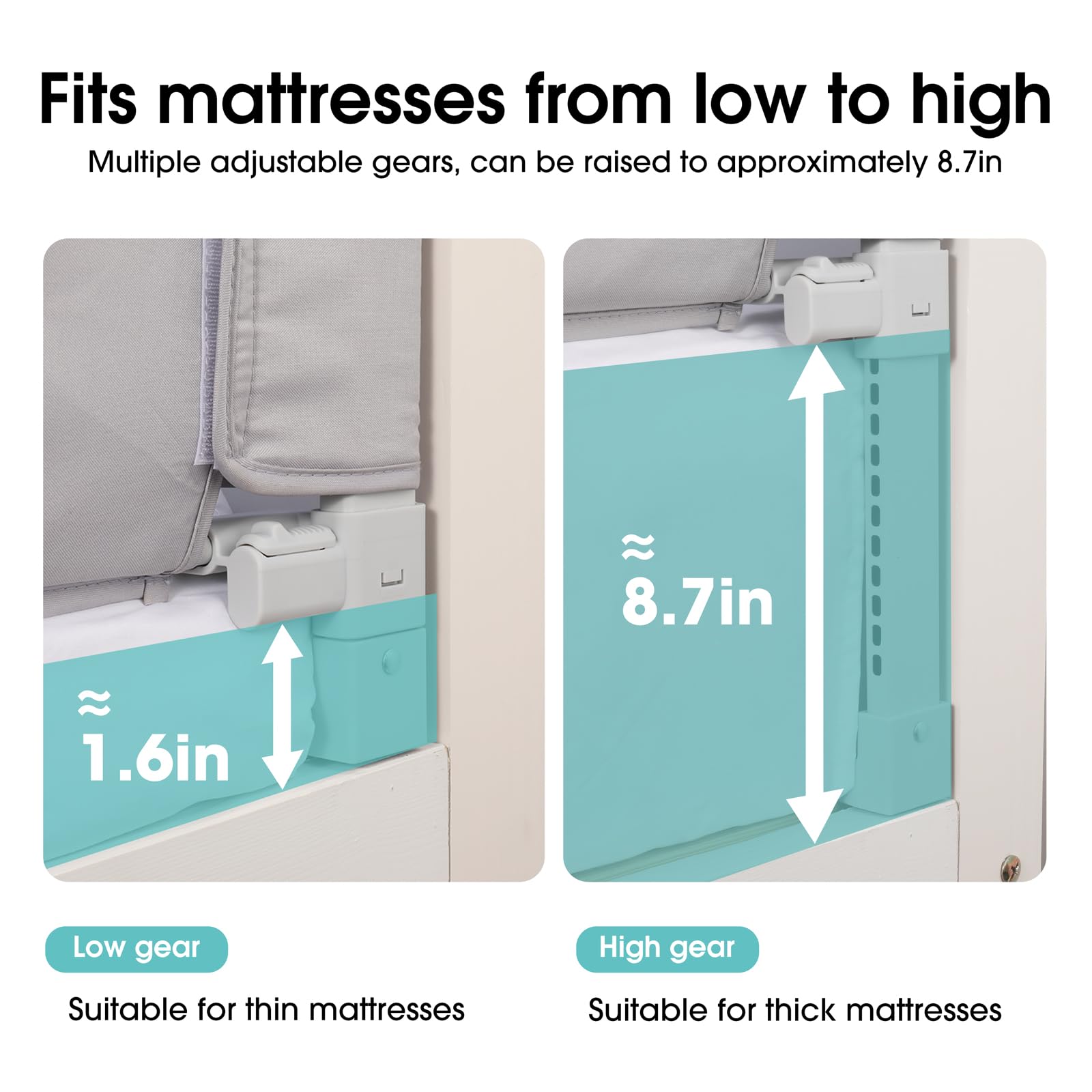 NUTIKAS bed rail assembly instructions demonstrate quick tool-free setup.