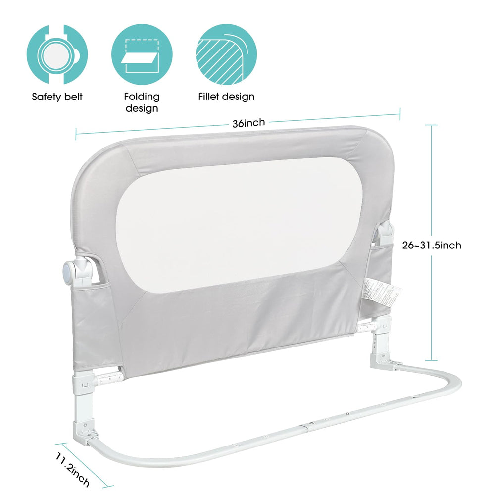 NUTIKAS bed rail in-use with a toddler peacefully sleeping demonstrates safety.