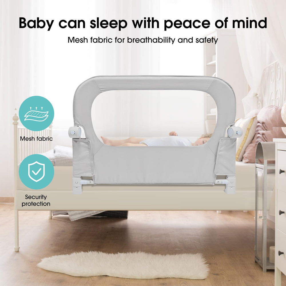NUTIKAS mesh panel bed rail provides airflow and comfort.