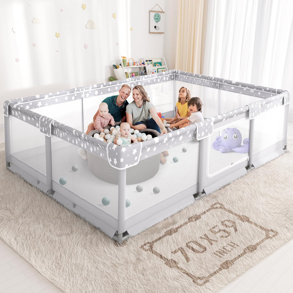 NUTIKAS large playpen overall setup showing spacious play area for family use