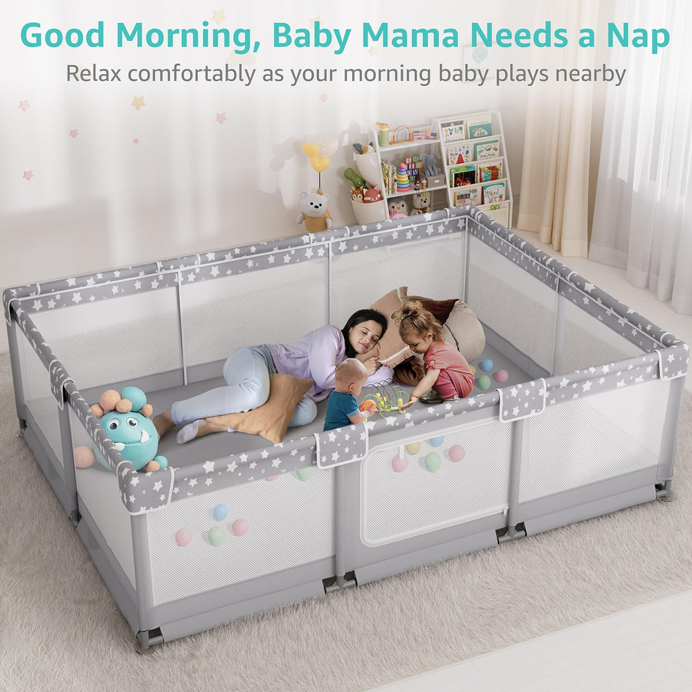 NUTIKAS large playpen easy-fold and compact storage design