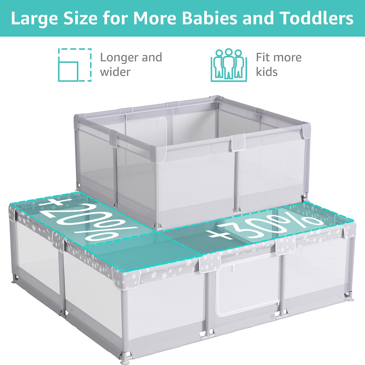 NUTIKAS large playpen side zipper entry for easy access