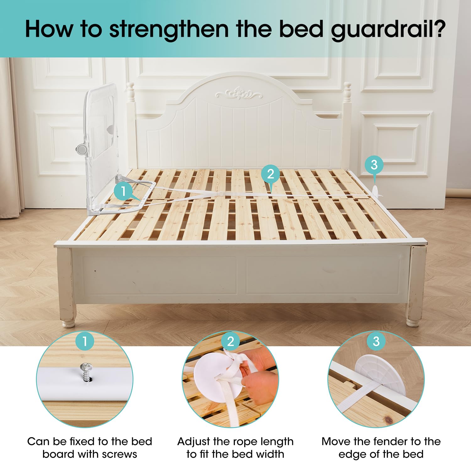 NUTIKAS toddler sleep-safety rail for secure nighttime containment.