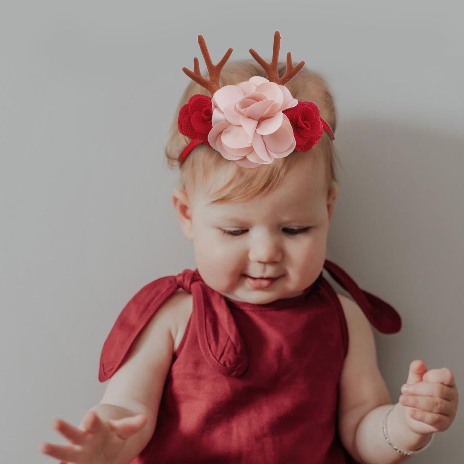 NUWAJP green flower headband gentle stretch for all-day wear