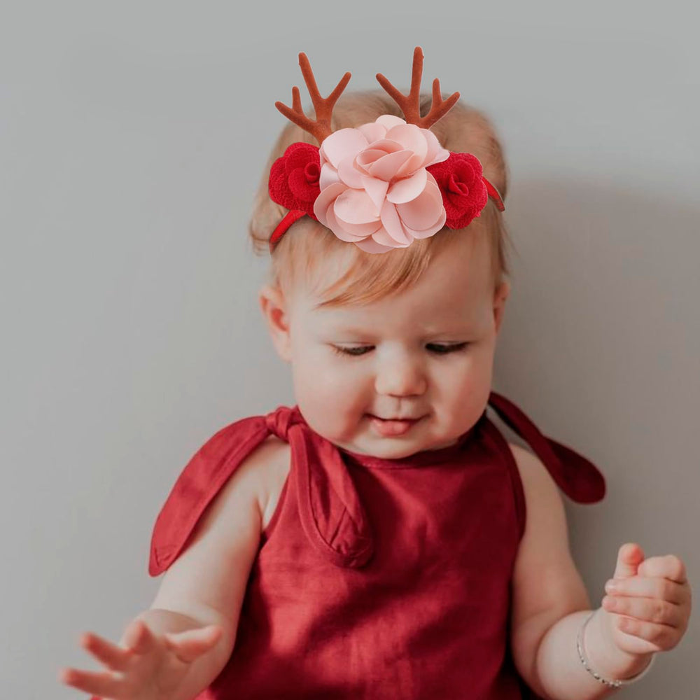 NUWAJP green flower headband gentle stretch for all-day wear