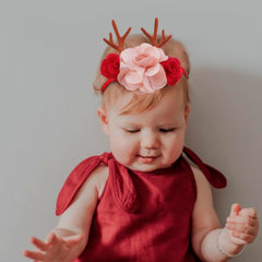 NUWAJP green flower headband gentle stretch for all-day wear