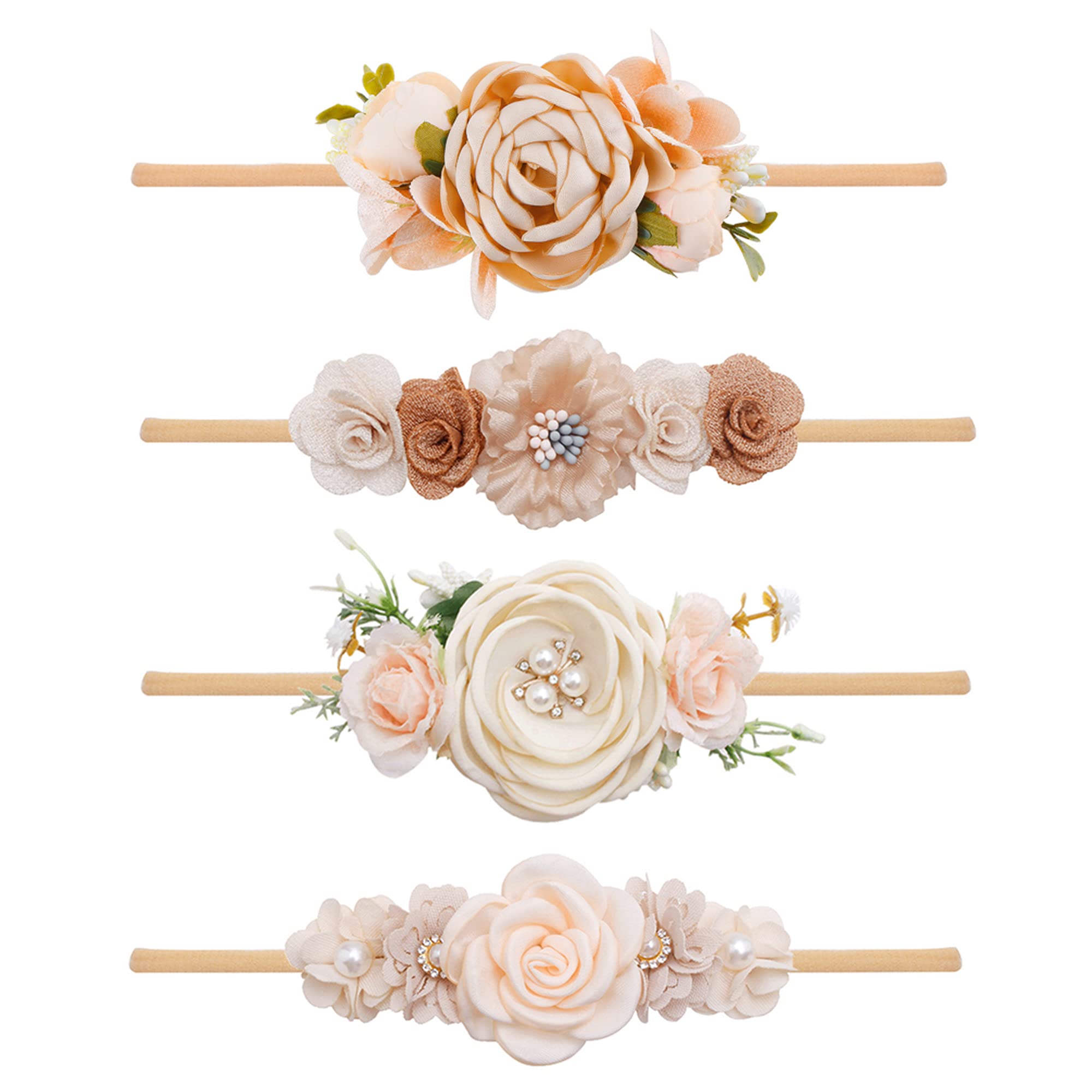 NUWAJP baby girl flower headbands collection offers coordinated colors for easy outfit matching