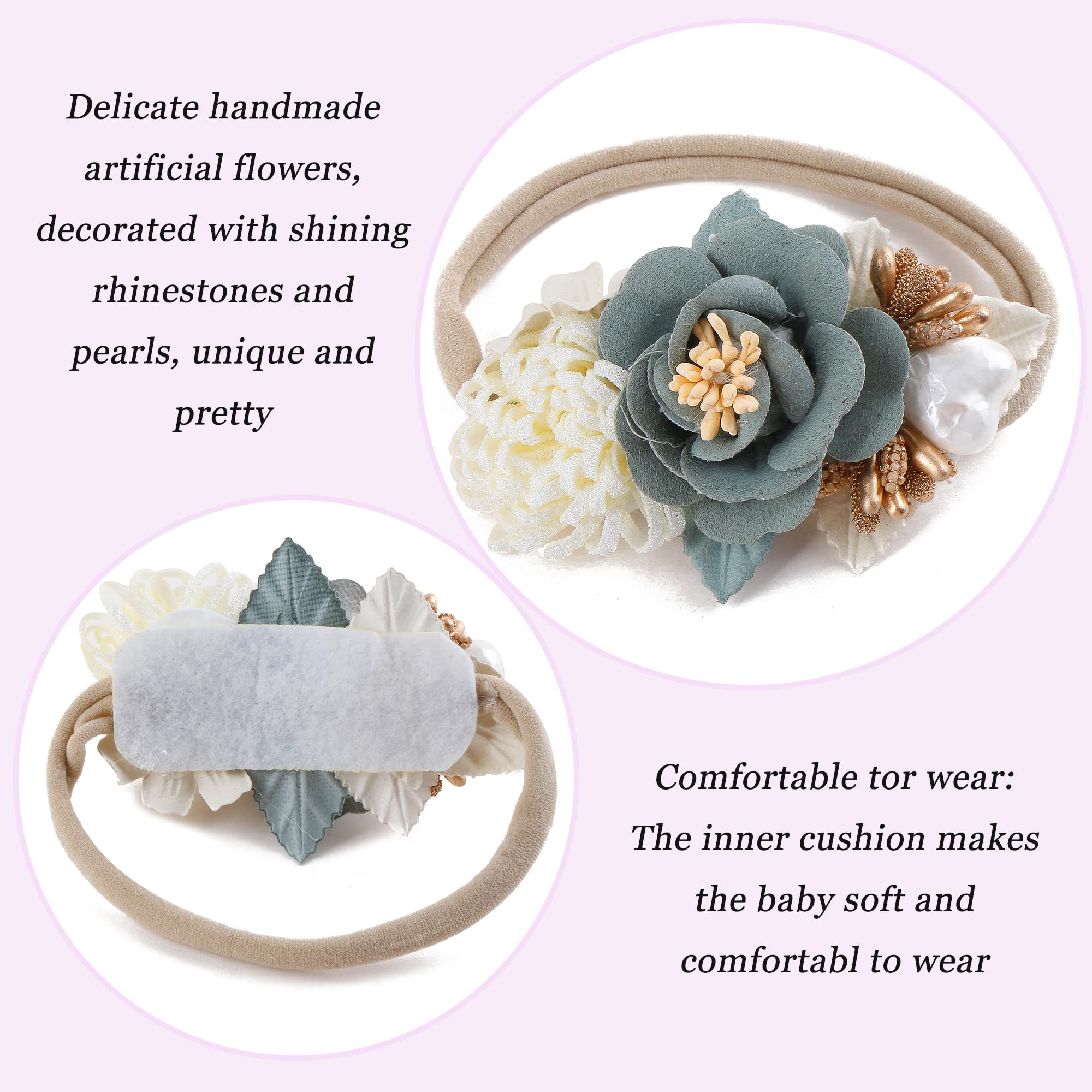NUWAJP nylon elastic headbands designed for comfortable wear on babies