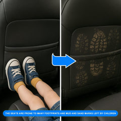 NUWQICD kick mats waterproof faux leather shields upholstery from spills and dirt.