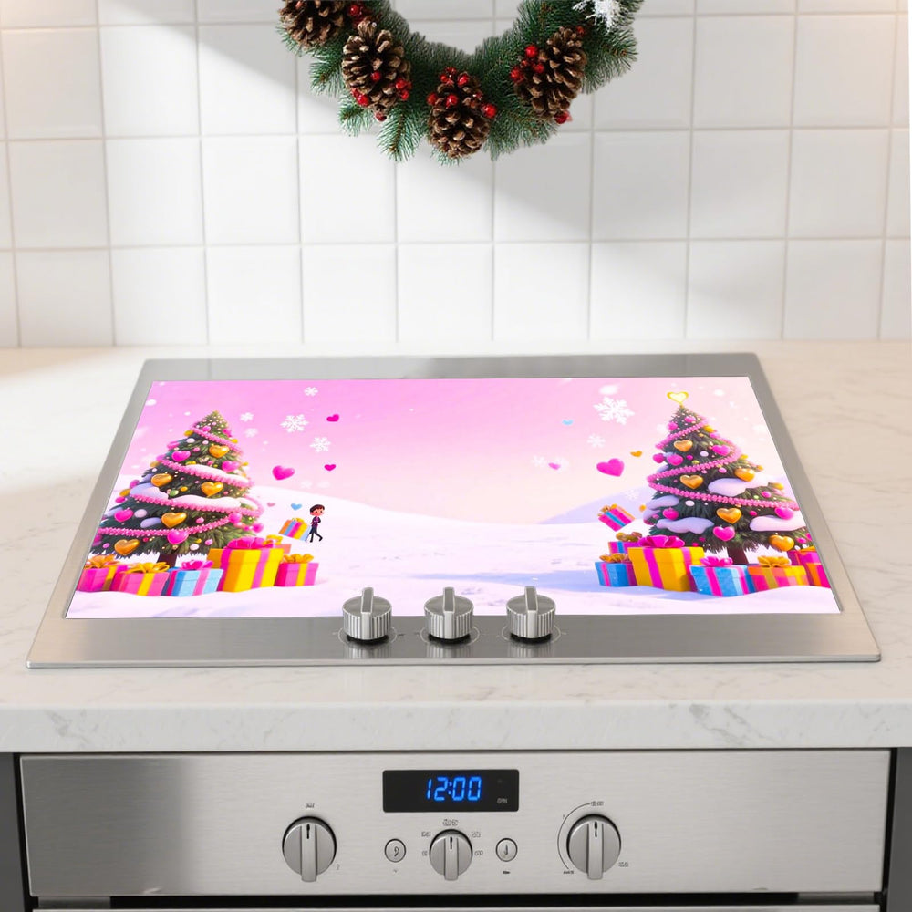 Nuxovilar Christmas stove top cover protects glass-top from spills, 28-35x20-47inch fit