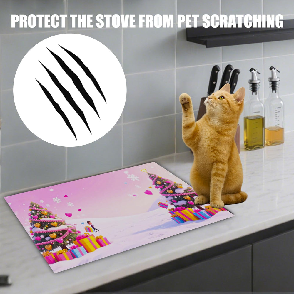 Nuxovilar pink Christmas-tree stove top cover adds festive decor and protection