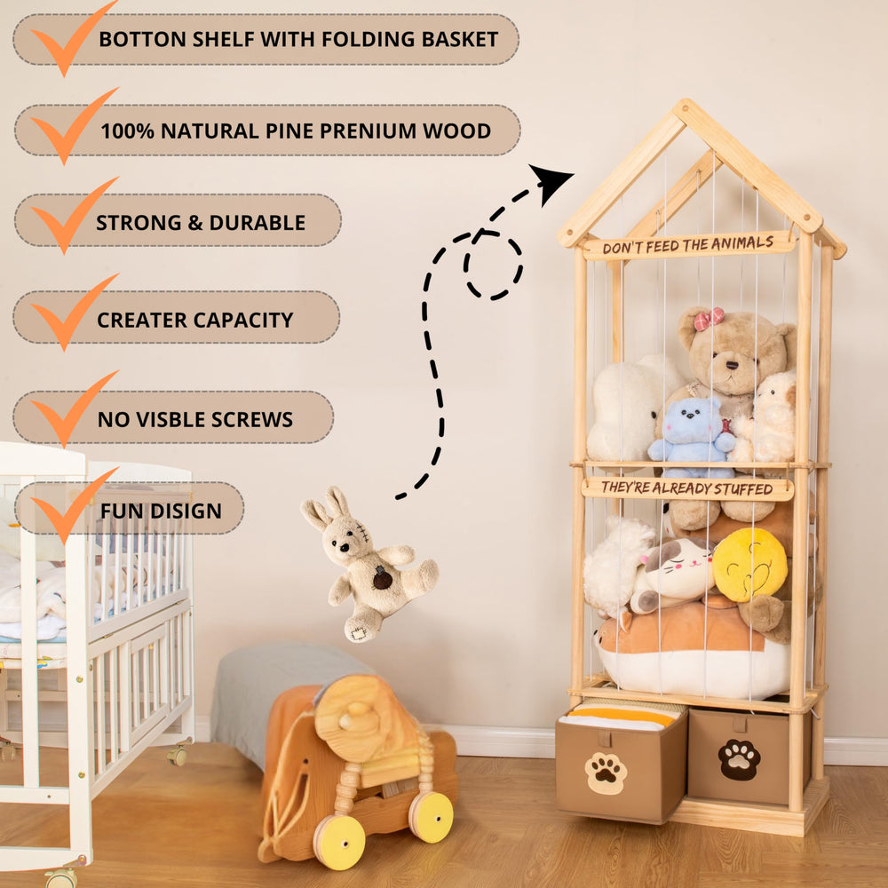 NUZZI easy-assembly stuffed storage makes setup fast for busy households.