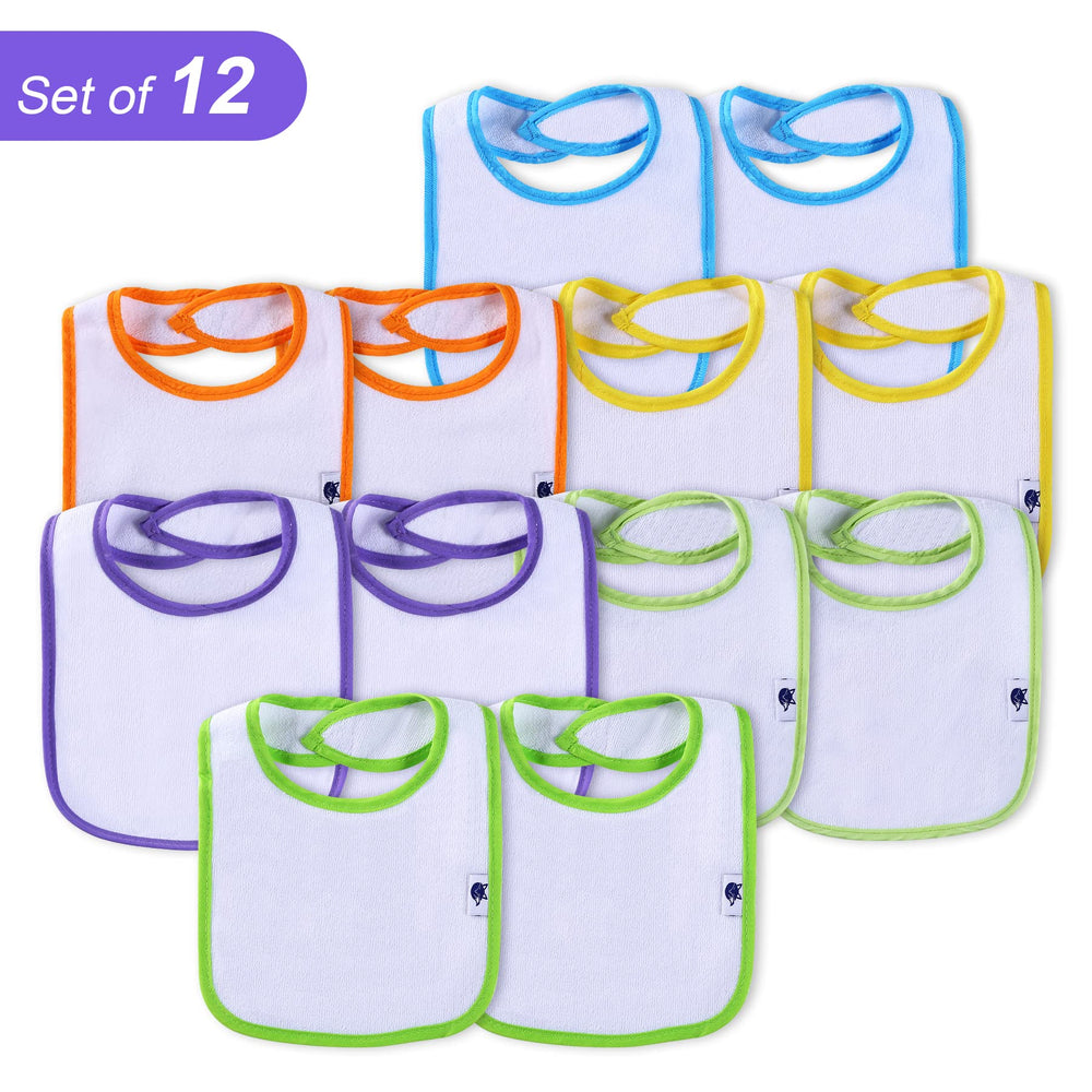 Nvatorfox 12-pack terry bibs white pack display in retail setting