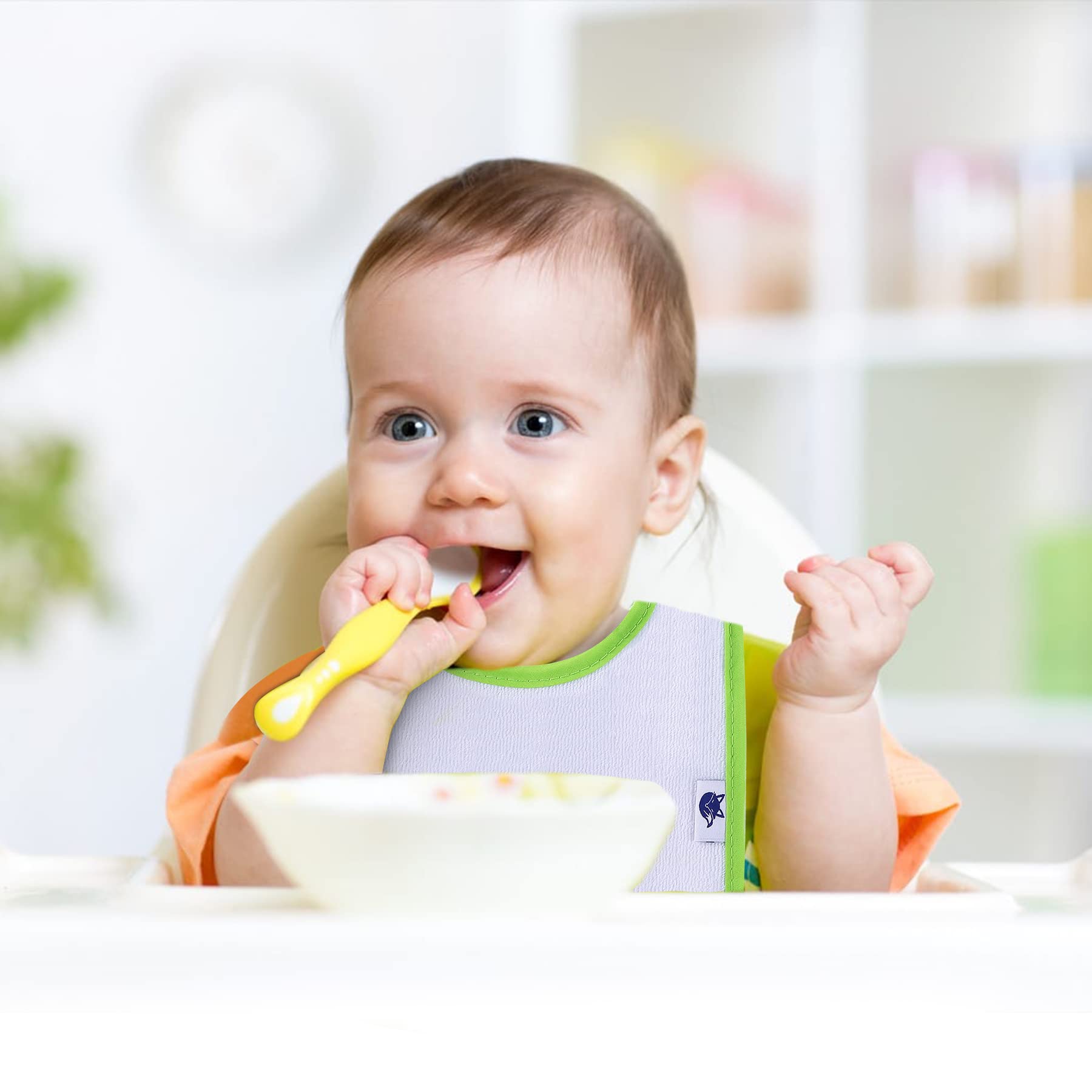 Nvatorfox 12-pack terry bibs white during teething with drool