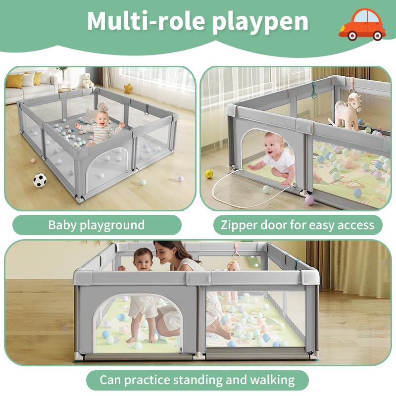 Nvlirun baby playpen grey finish blends with home decor
