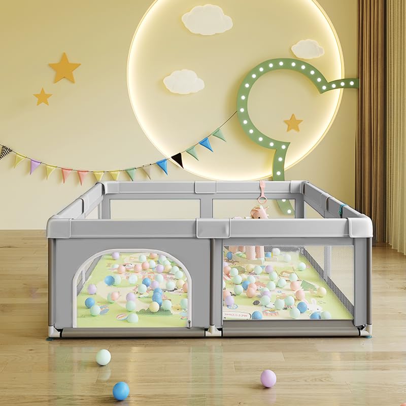 Nvlirun baby playpen pull-up ring supports standing practice safely