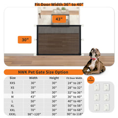 NWK Magic Dog Gate doorframe fit secures doorway containment for dogs.