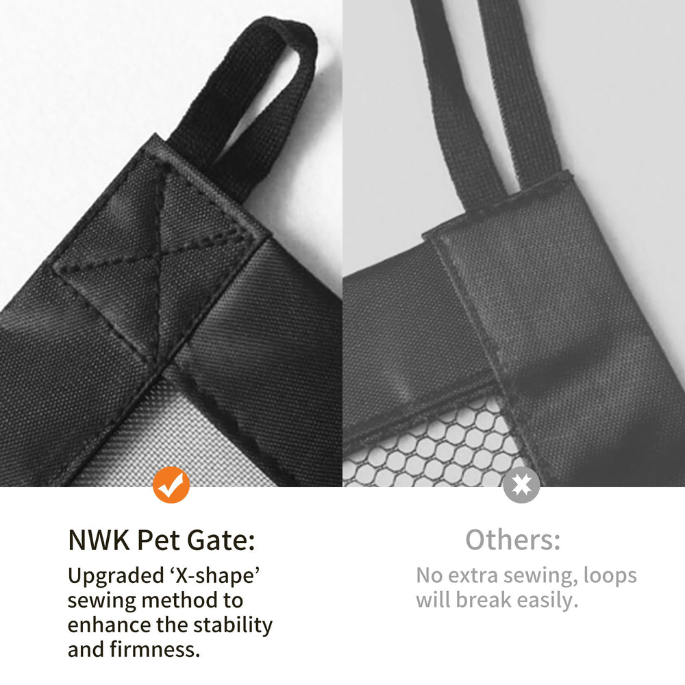 NWK Magic Dog Gate durable woven fabric resists claws and stress during busy days.
