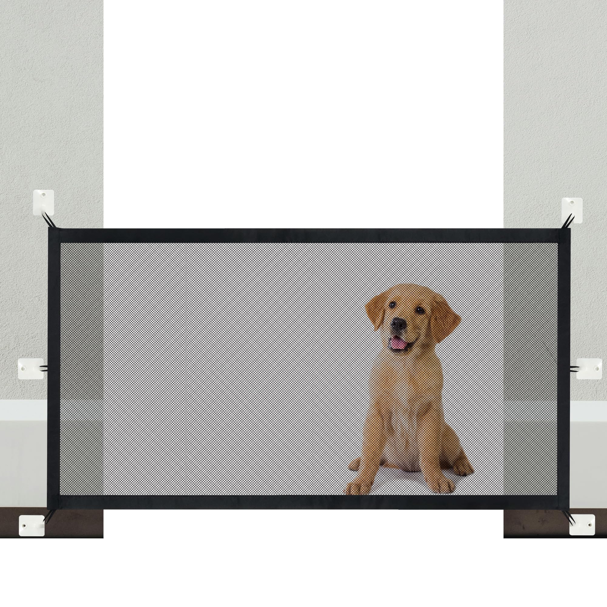 NWK Magic Dog Gate room-placement demonstrates versatile safety from doorway to hallway.