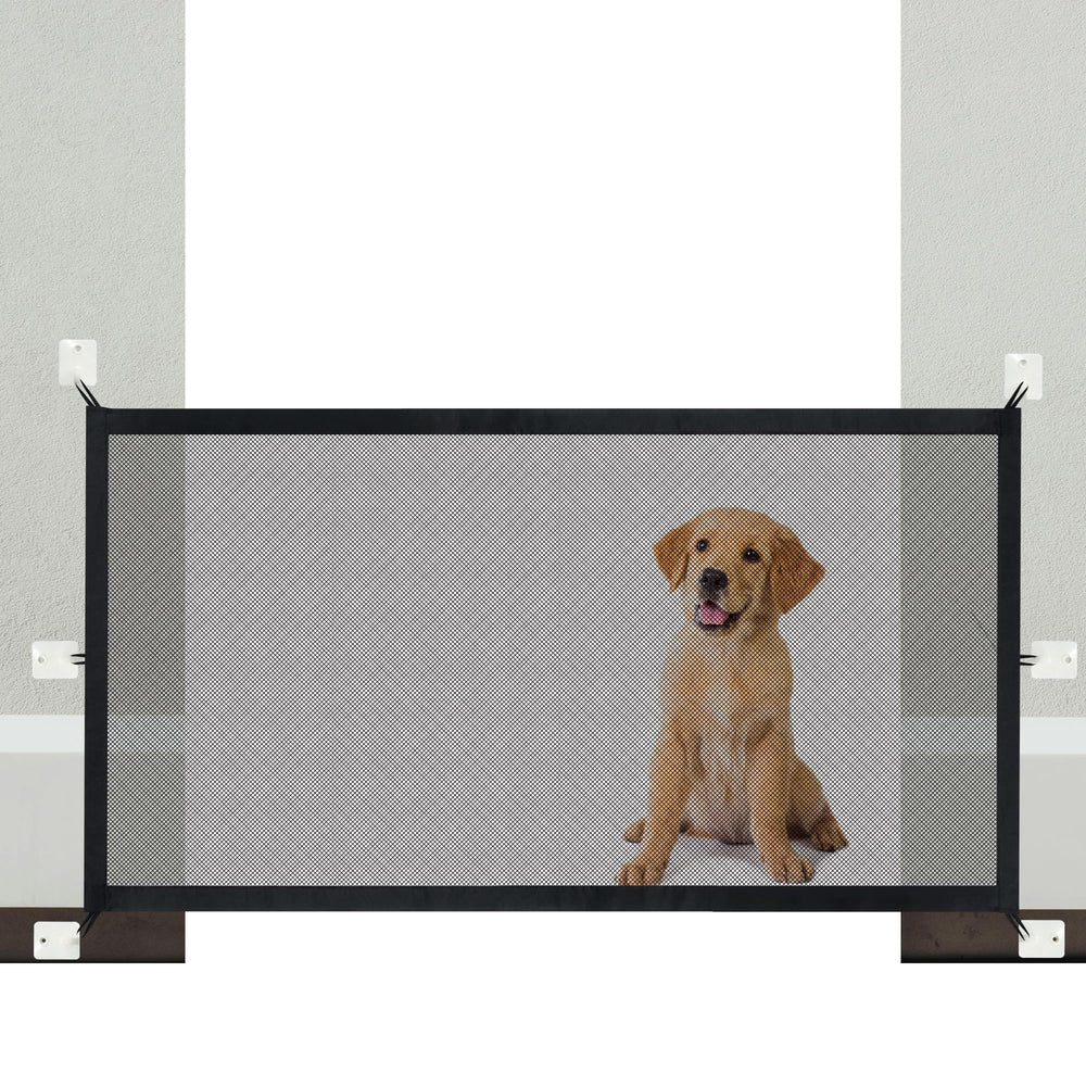 NWK Magic Dog Gate room-placement demonstrates versatile safety from doorway to hallway.
