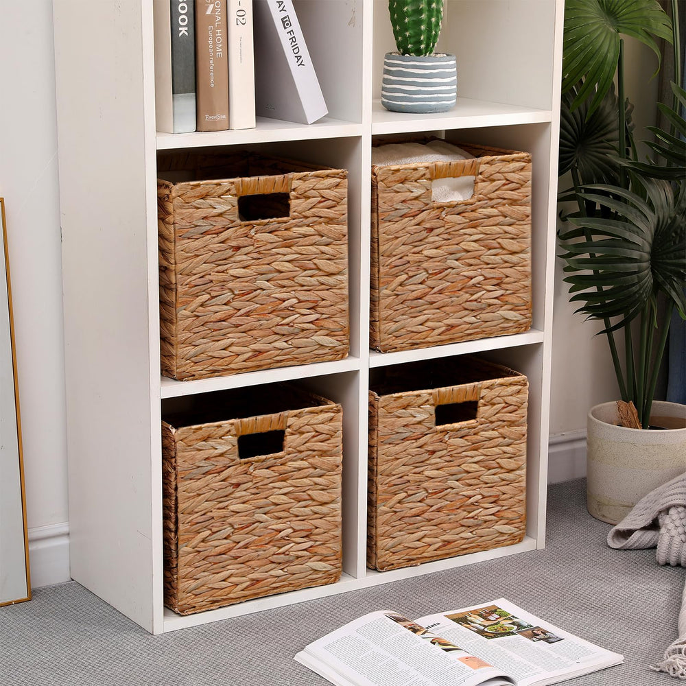 NWSHO65 natural warm-toned wicker texture enhances decor while storing items.