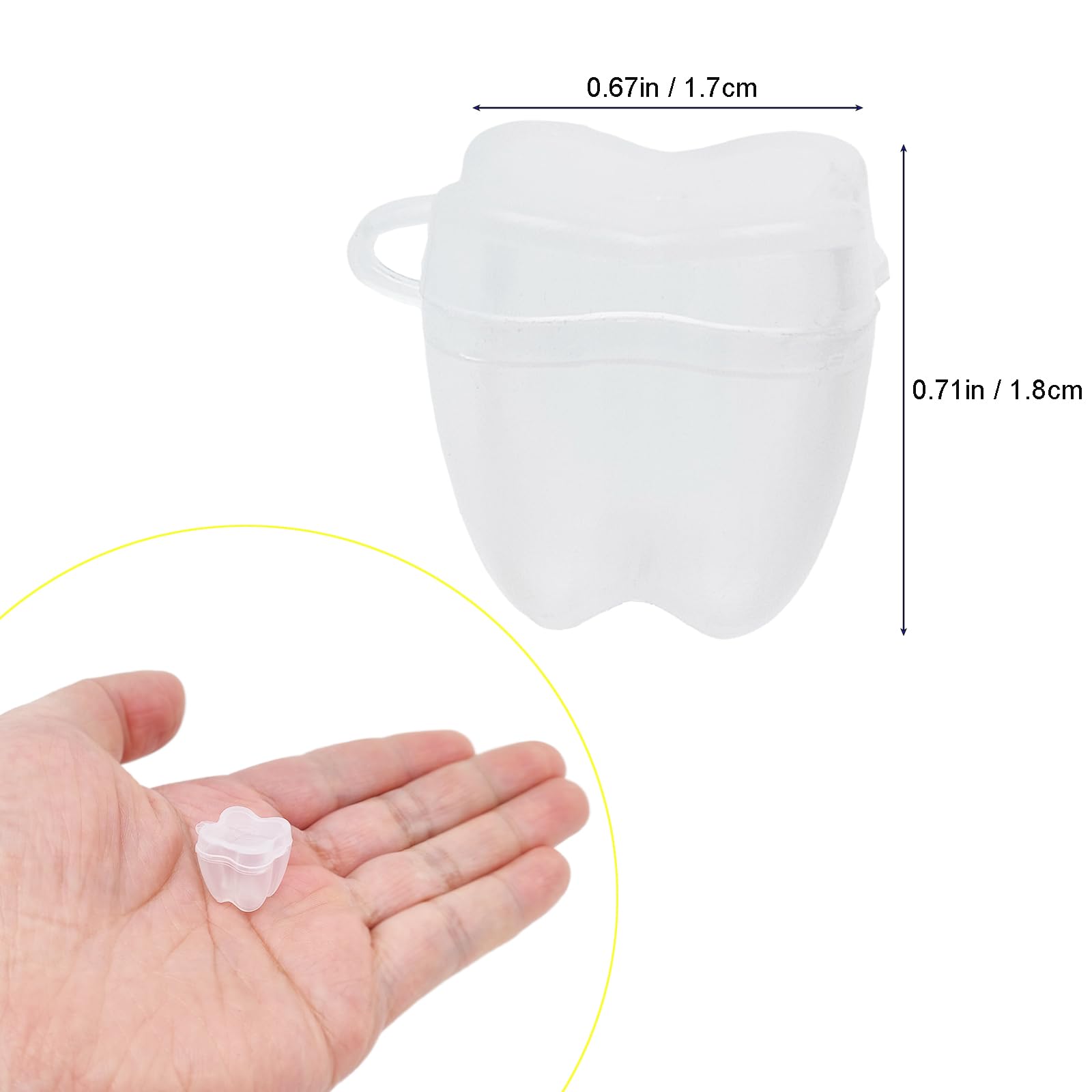 Nwsrayu clear tooth savers box side view shows durable lightweight material.