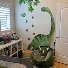 NXUEBDU dinosaur wall decal dino-footprints adds playful decor for kids' rooms.