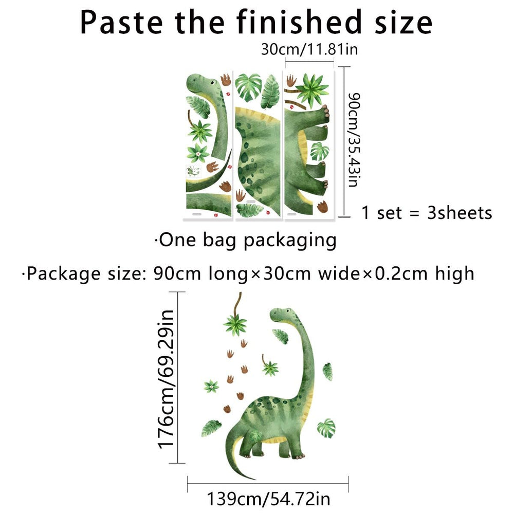 NXUEBDU dinosaur wall decal large-scene showcases a jungle mural for exploration.