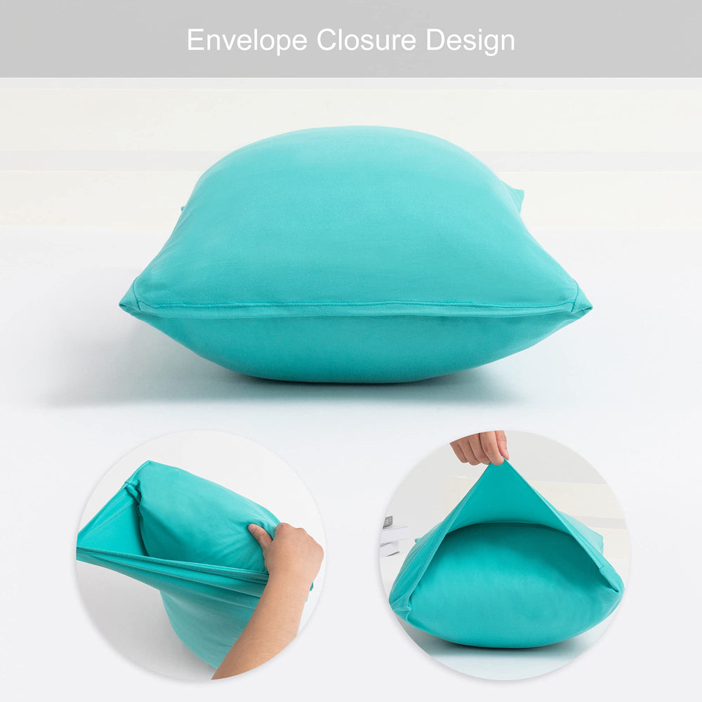 N&Y HOME jersey-knit 14x20 aqua pillowcase features envelope closure and wrinkle resistance for easy care.