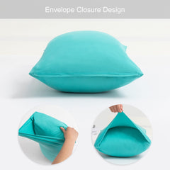 N&Y HOME jersey-knit 14x20 aqua pillowcase features envelope closure and wrinkle resistance for easy care.