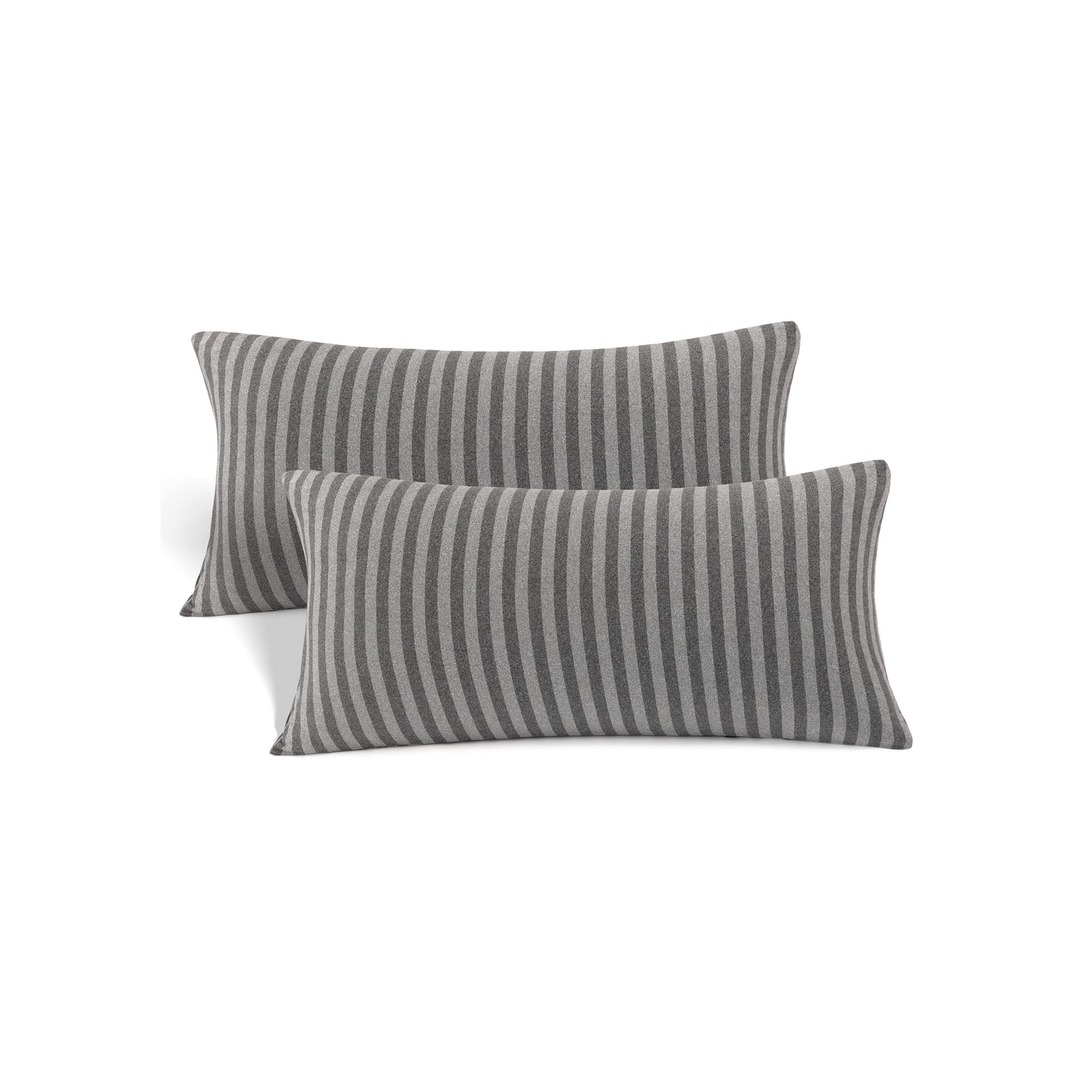 N&Y HOME jersey knit small pillowcases, gray-black pack2, soft, travel-friendly pillow protection