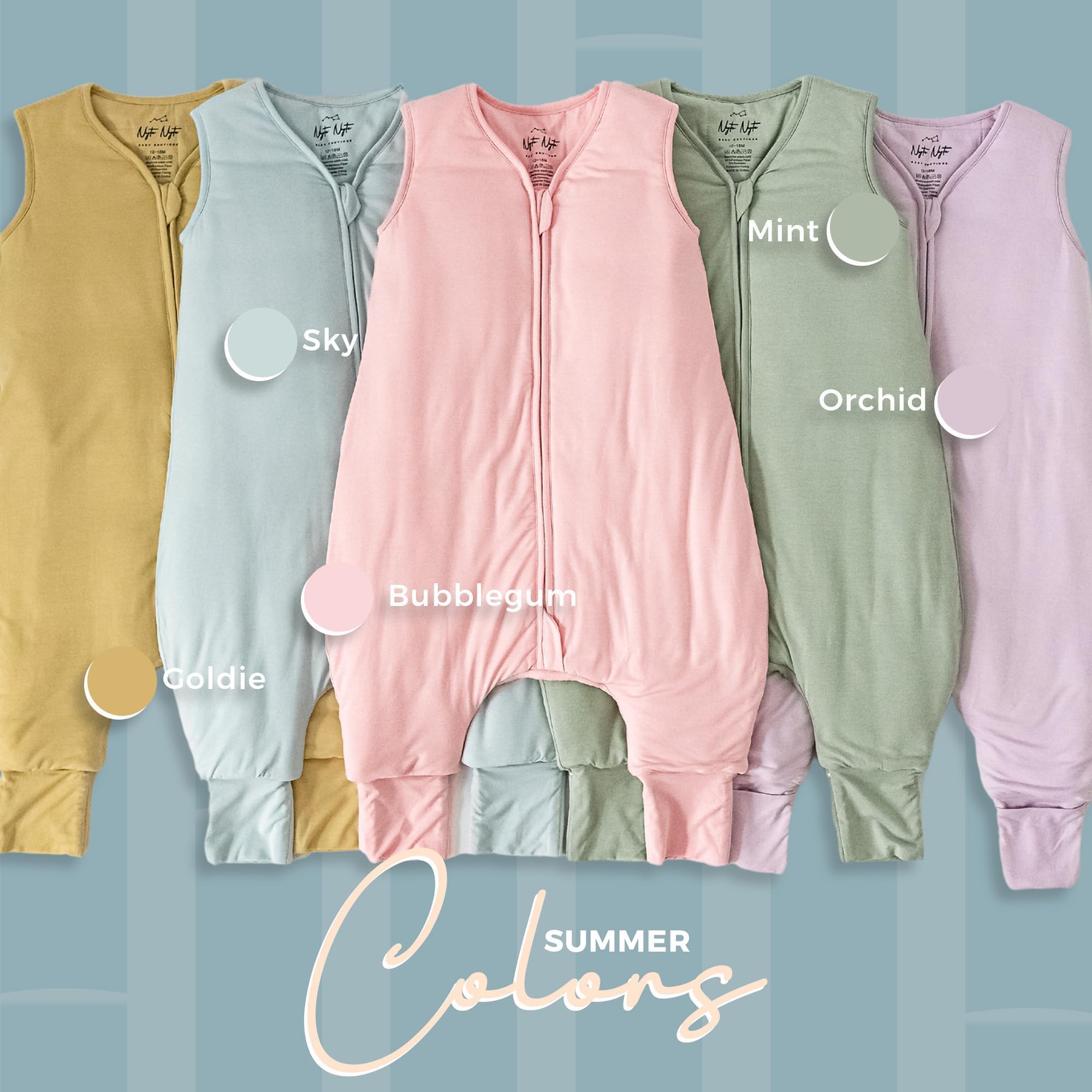 Nyte Nyte Baby 2.5 TOG mint sleep sack in crib setup for safe sleep layering.