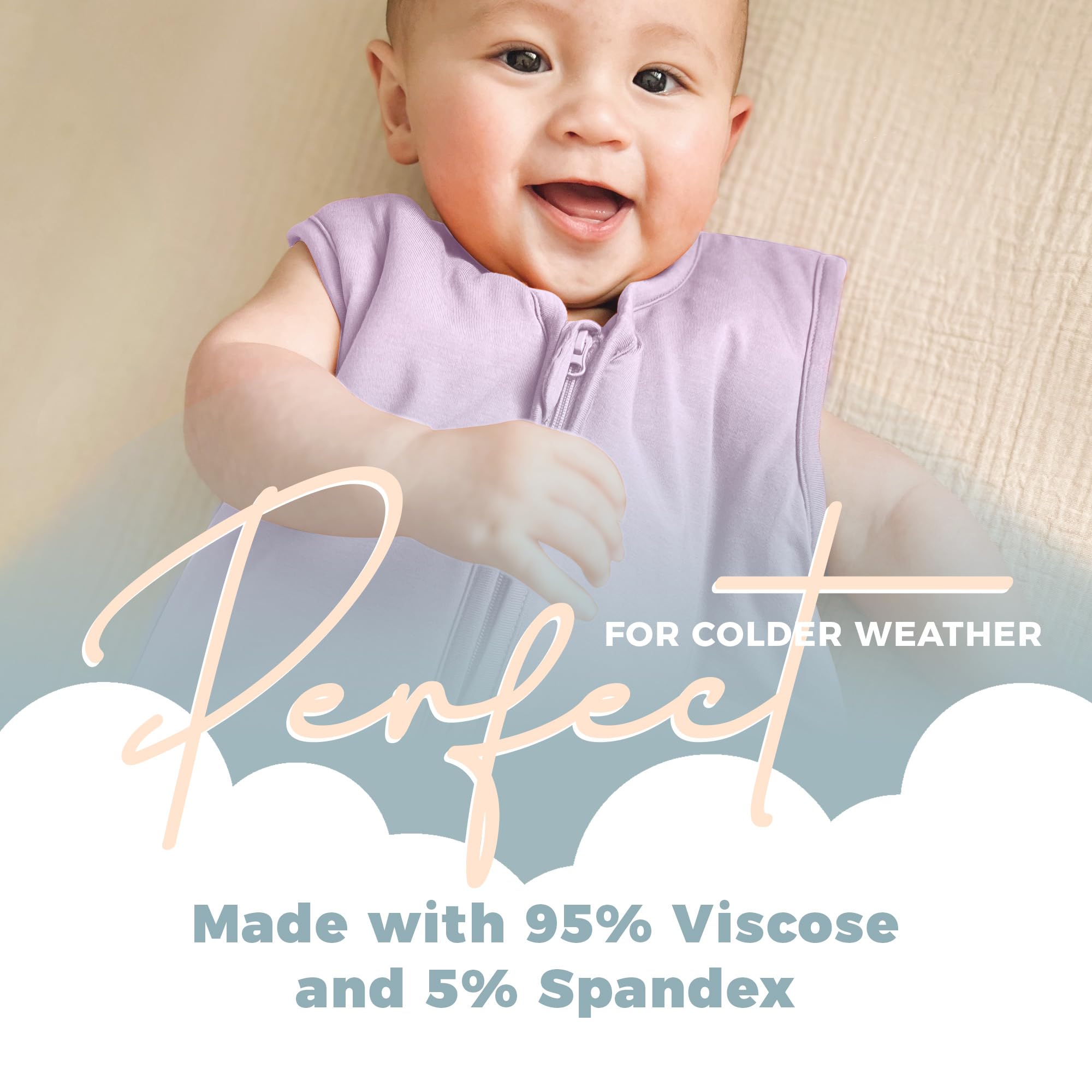 Nyte Nyte Baby Orchid sleep sack features anti-slip grip for safer movement at night.