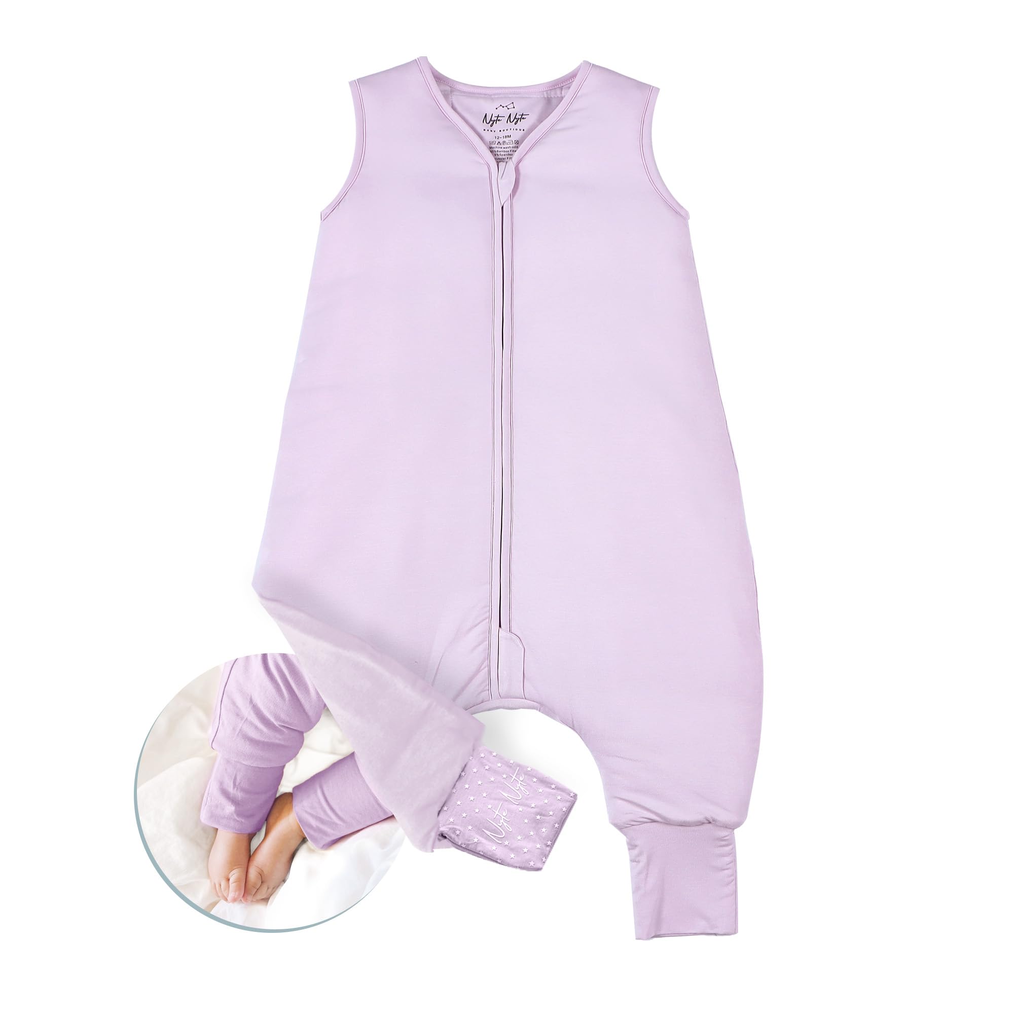 Nyte Nyte Baby Orchid sleep sack closeup breathable fabric for comfortable sleep.