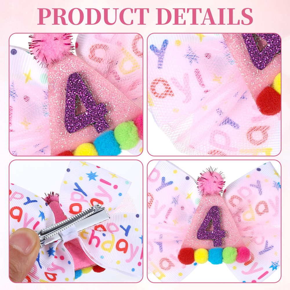 NYTGAH sparkling bow hair clip ideal for 4th birthday celebration photos
