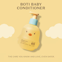 O Boticario Boti Baby Shampoo pour closeup highlights creamy lather for sensitive eyes.