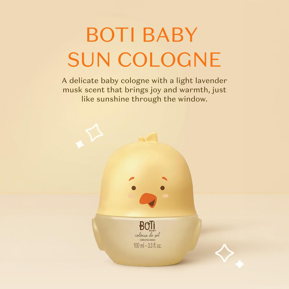 O Boticário Boti Baby Sun Cologne after-bath spray—quick, gentle scent