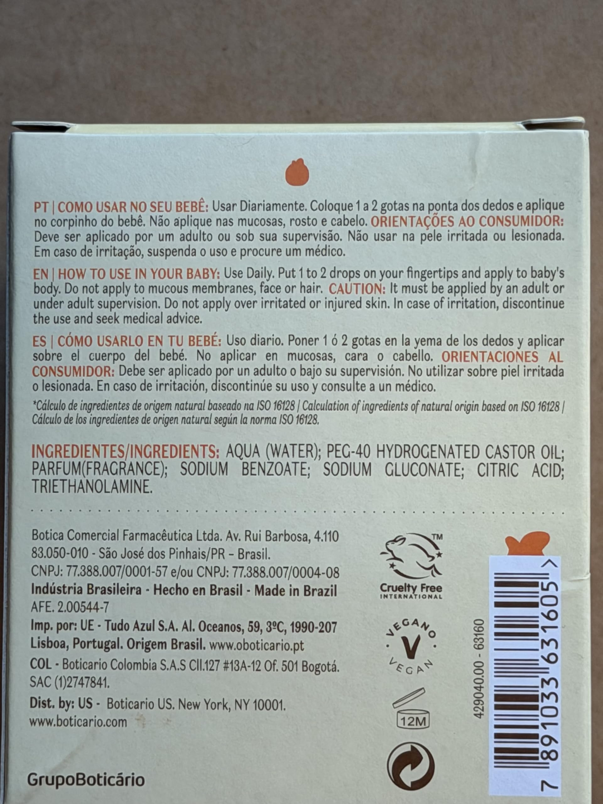 O Boticário Boti Baby Sun Cologne made-in-brazil—quality, eco-conscious care