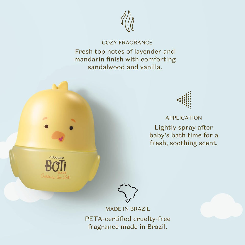 O Boticário Boti Baby Sun Cologne spray—easy, parent-friendly daily use