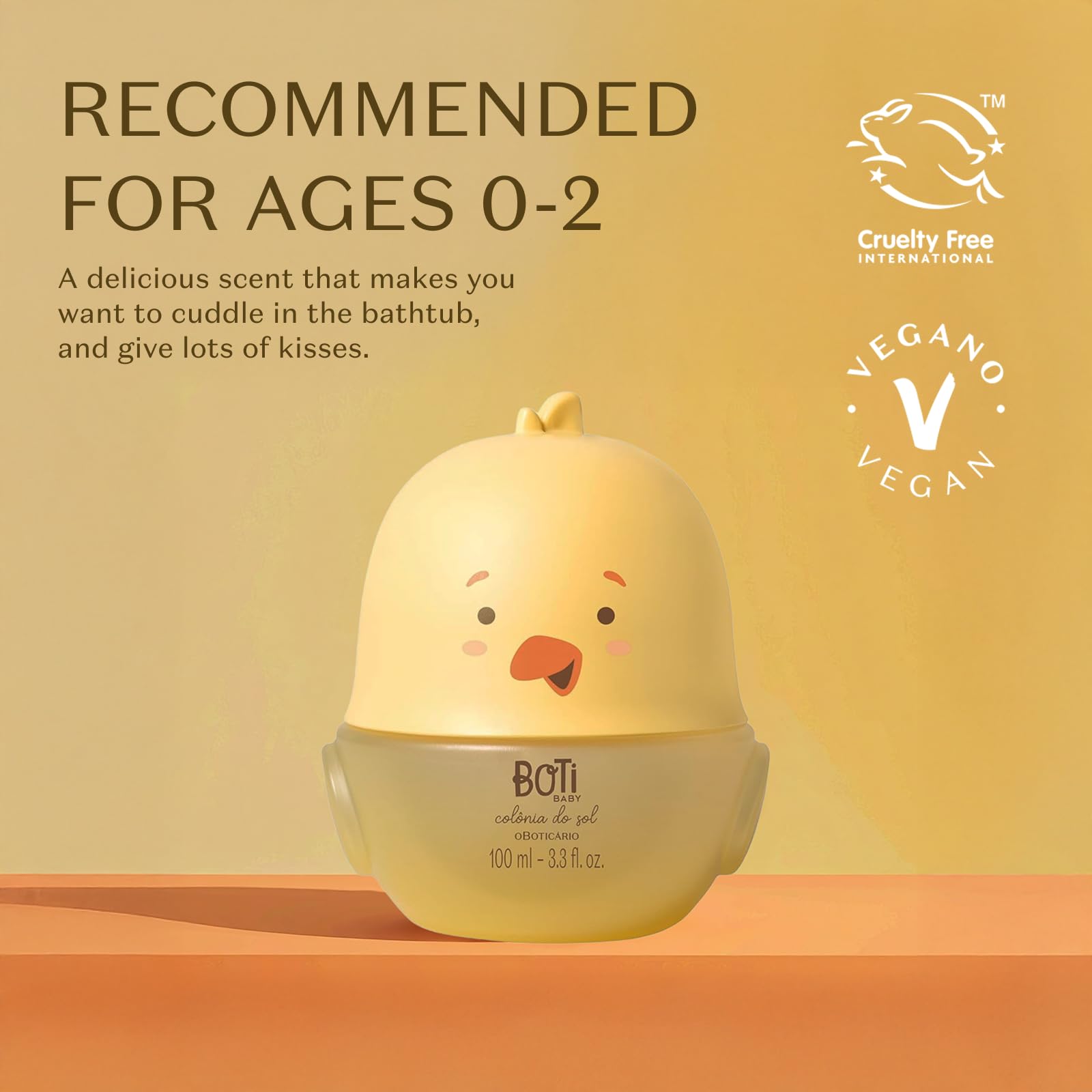O Boticário Boti Baby Sun Cologne rose-geranium-muguet blend—soft floral finish